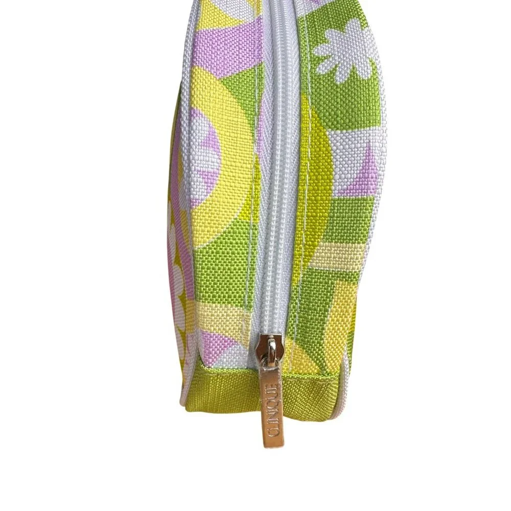 Clinique Floral Cosmetic Bag With Green &‎ Purple Retro Print